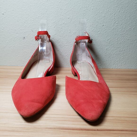 Franco Sarto Red Flats with Ankle Strap - Picture 2 of 7
